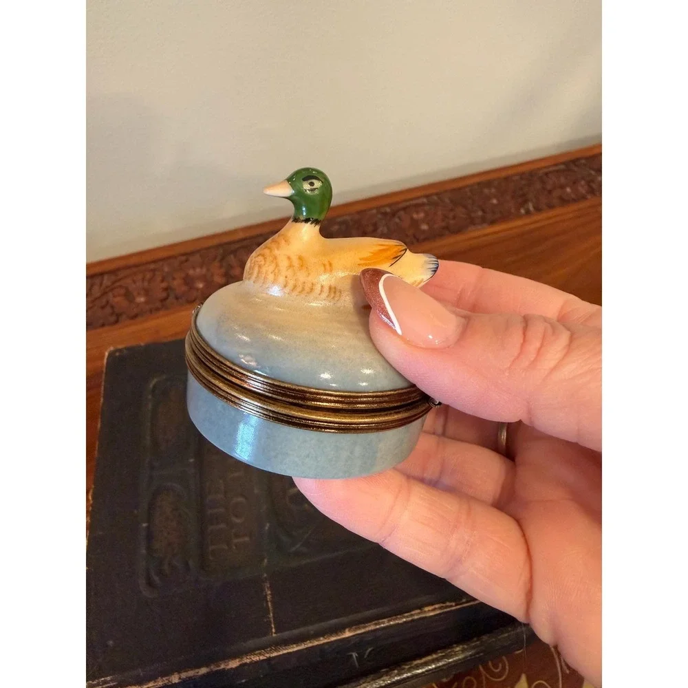 Vintage‎ Limoges Castel Mallard Duck Trinket Box